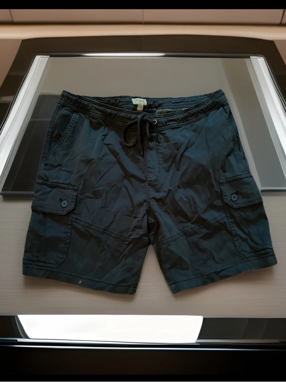 Sun + Stone Men's Cargo Shorts Elastic Waistband W/Drawcord 5 Pockets Sz XL